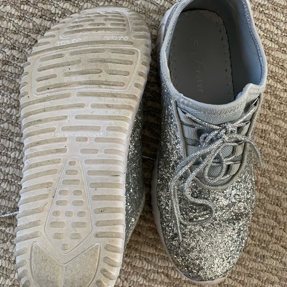 Silver sparkle tennis shoes - Picture 3 of 3